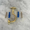 Set of 3 Unlacquered Solid Brass Wall Hooks – Vintage Coat & Towel Hook