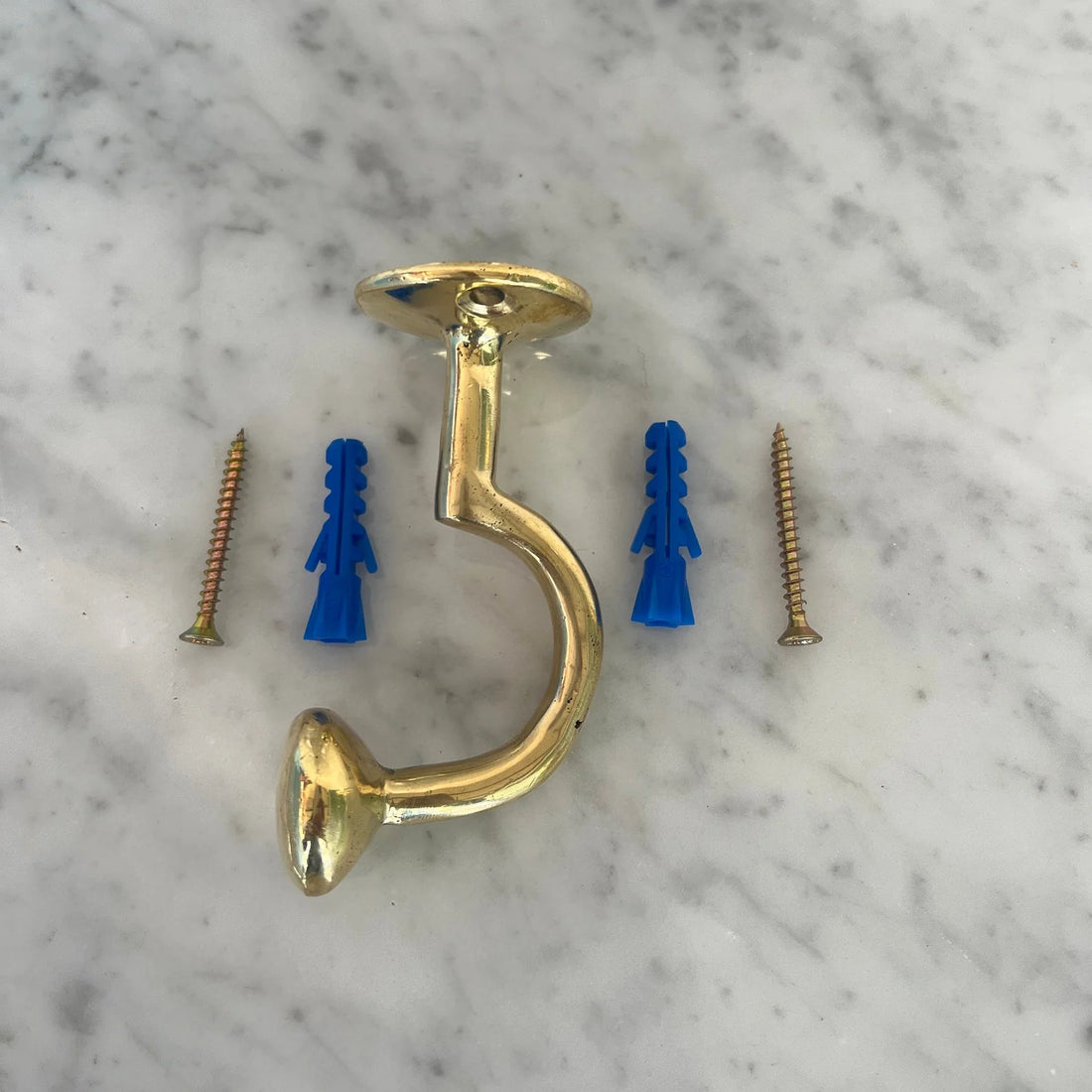 Set of 3 Unlacquered Solid Brass Wall Hooks – Vintage Coat & Towel Hook