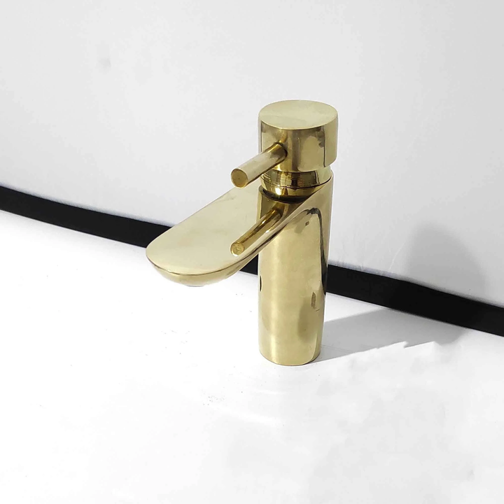 Unlaquered brass bathroom faucet – small basin mixer tap