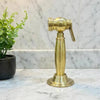 Unlacquered Brass Kitchen Faucet – Short Leg Bridge, 8" Spread, 14" Height