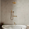 Unlaquered Brass Shower Set, Faucet and Handheld - The House Of Brass