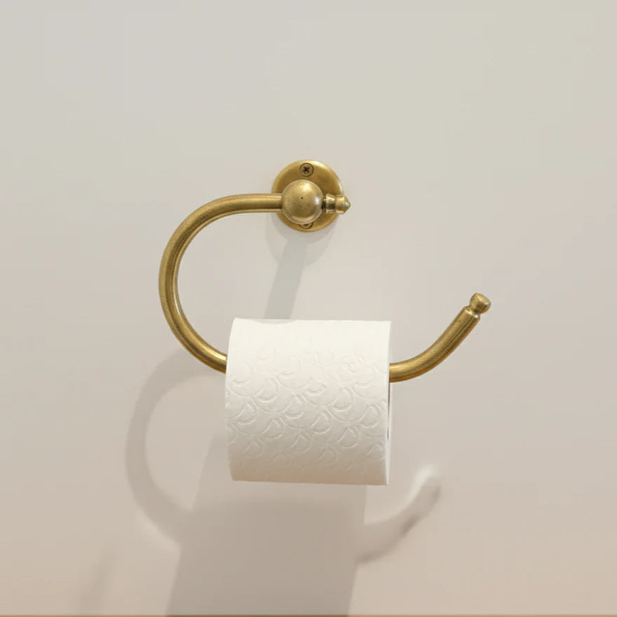 Unlacquered Brass Toilet Paper Holder – Wall Mounted, Vintage Style