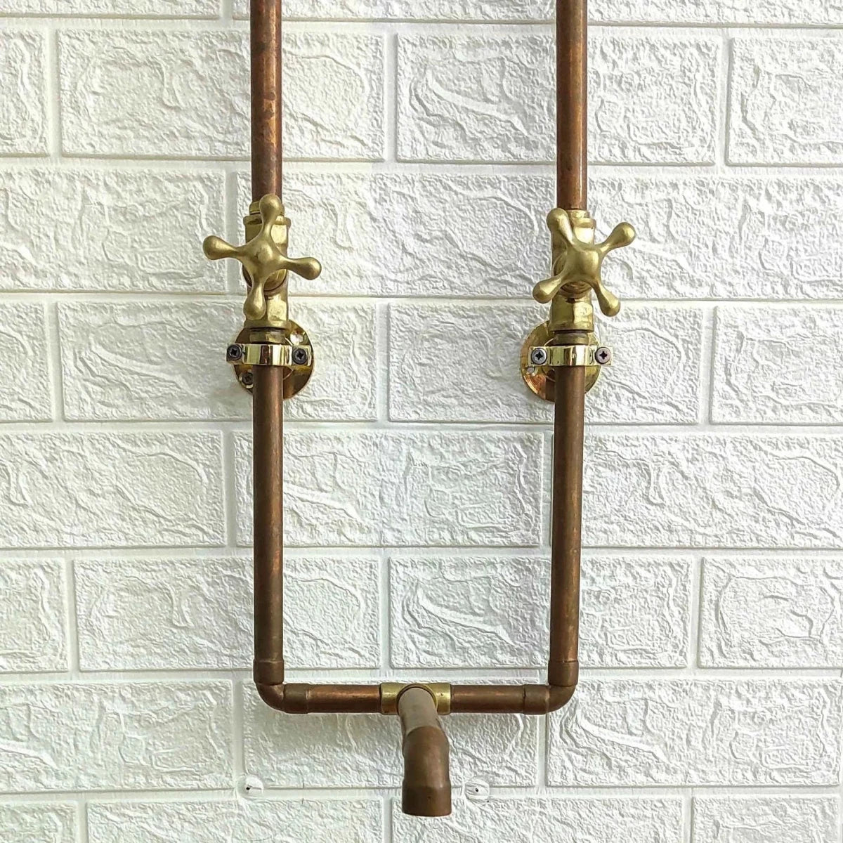 Vintage Copper Wall Mounted Kitchen & Bathroom Faucet – Solid Copper & Brass, 9" Spout - The House Of Brass