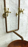 Vintage Copper Wall Mounted Kitchen & Bathroom Faucet – Solid Copper & Brass, 9" Spout - The House Of Brass